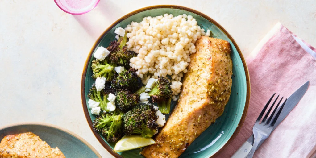 Spice & honey salmon with couscous