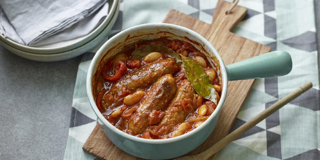 Vegan sausage casserole