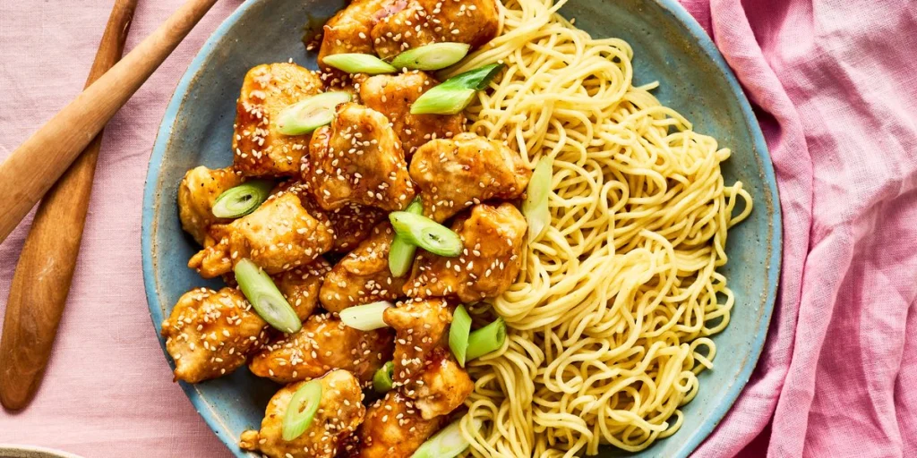 Crispy sesame lemon chicken